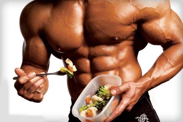 man eating
